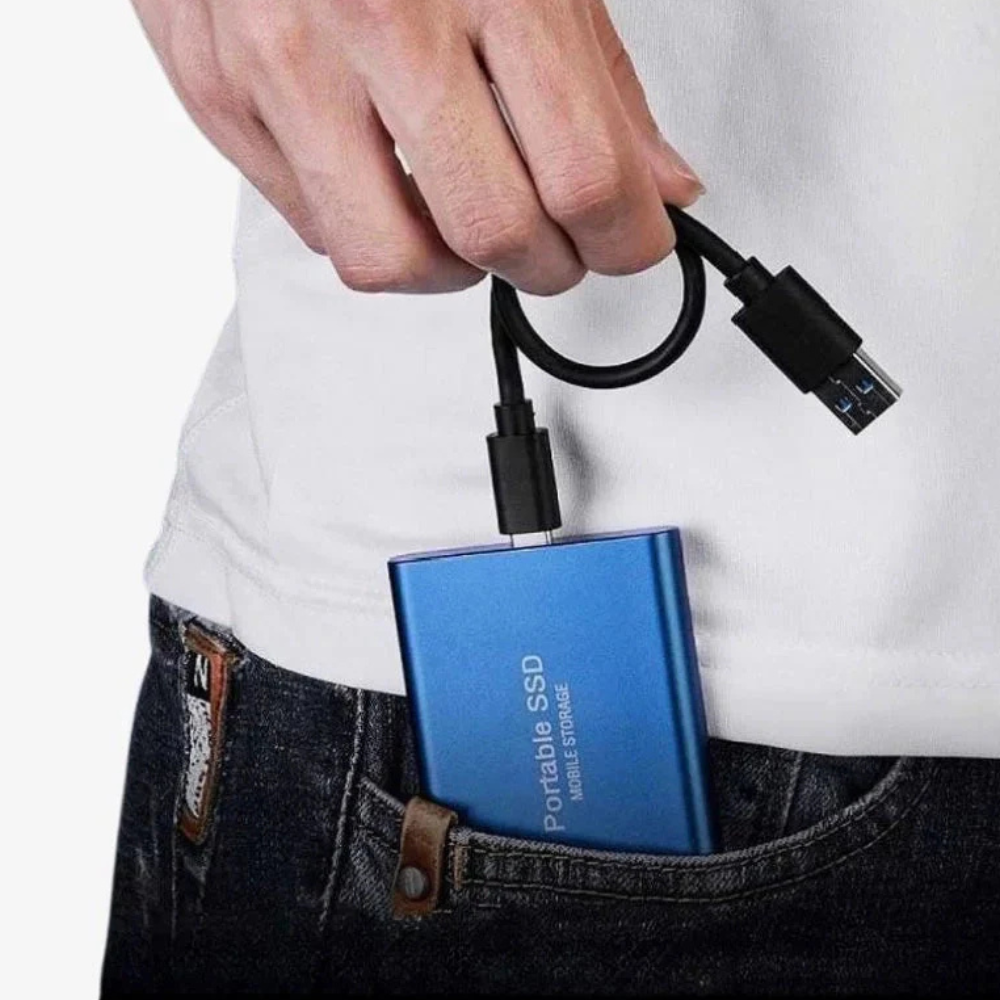 Compact USB C External Solid State Drive Storage