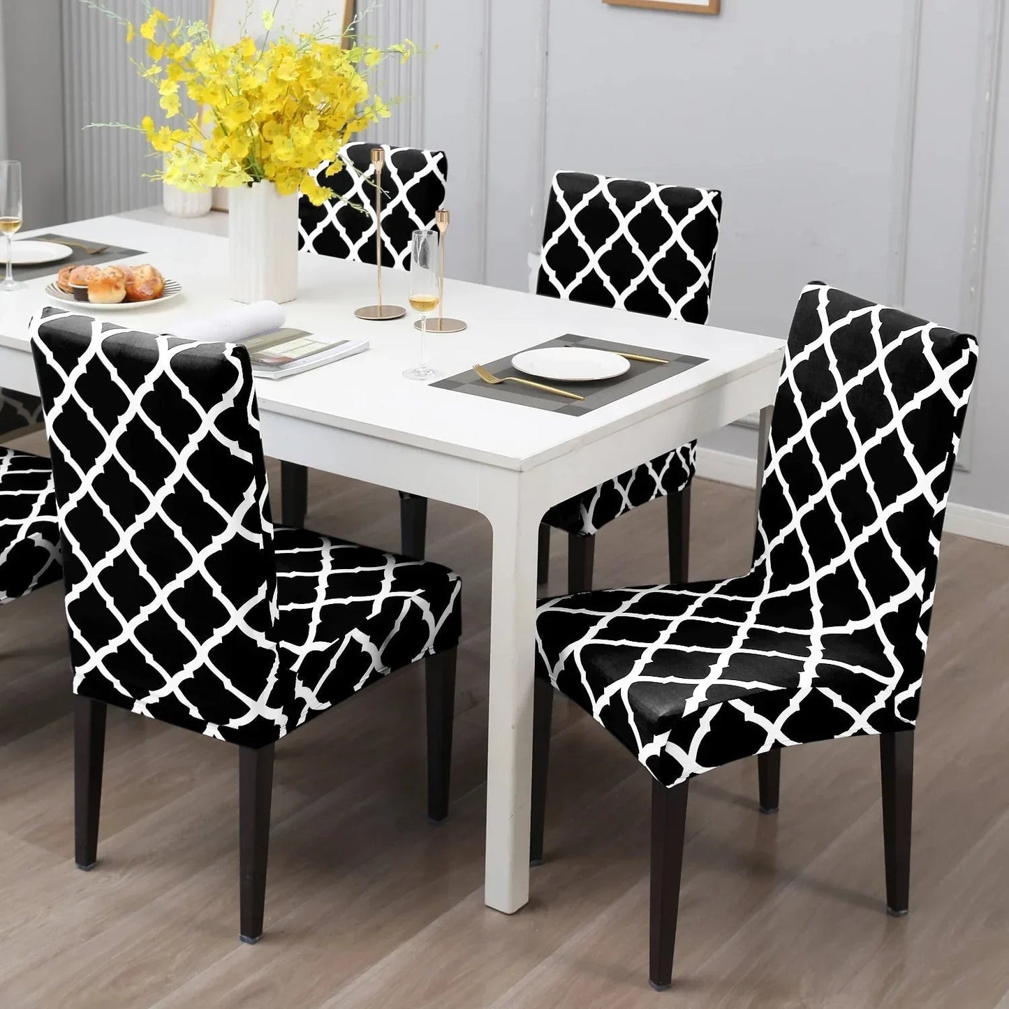 Stretchy Chair Seat Covers - Easy Fit, Washable, Stain Resistant