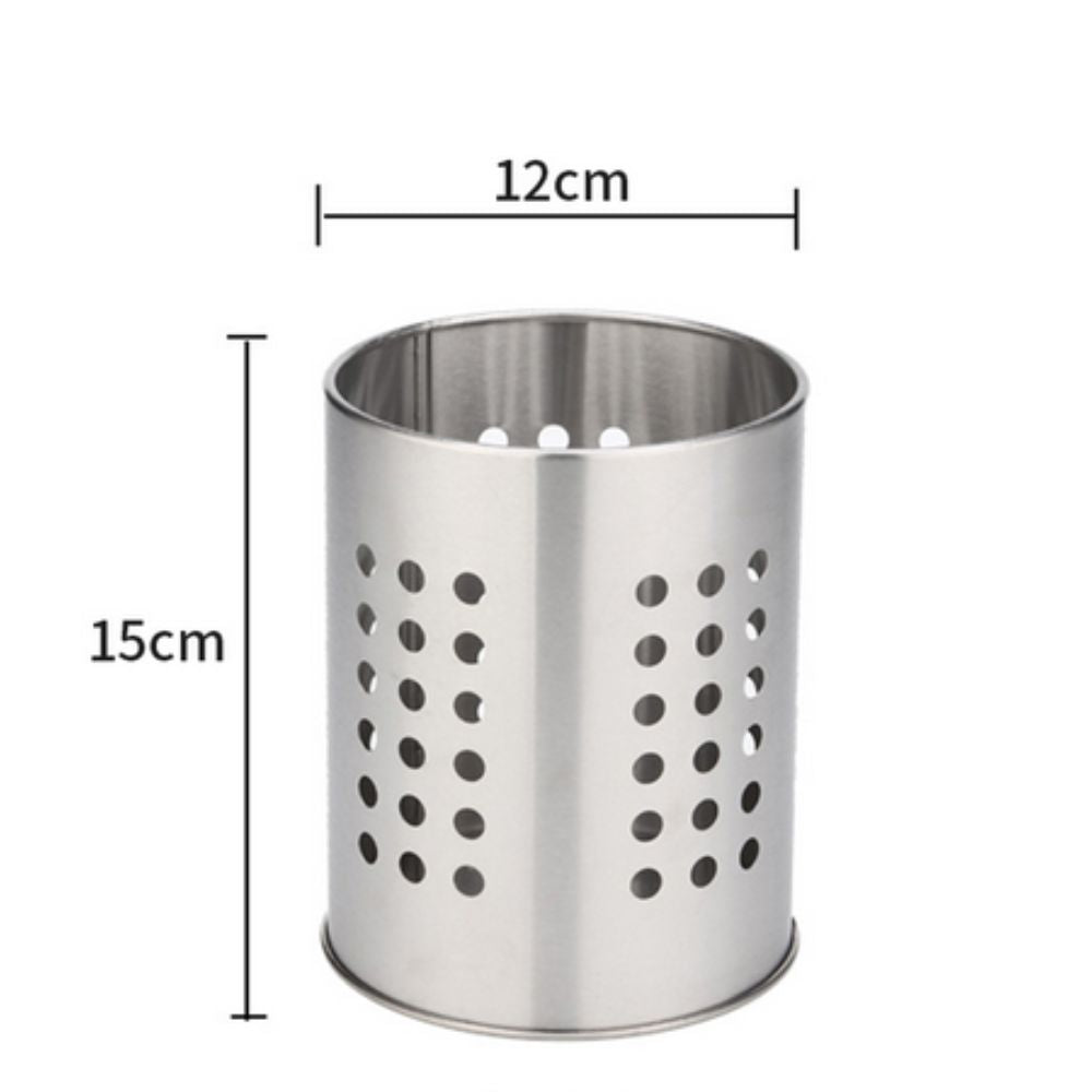 Silver Kitchen Tool Organizer with Drain