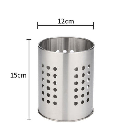 Silver Kitchen Tool Organizer with Drain