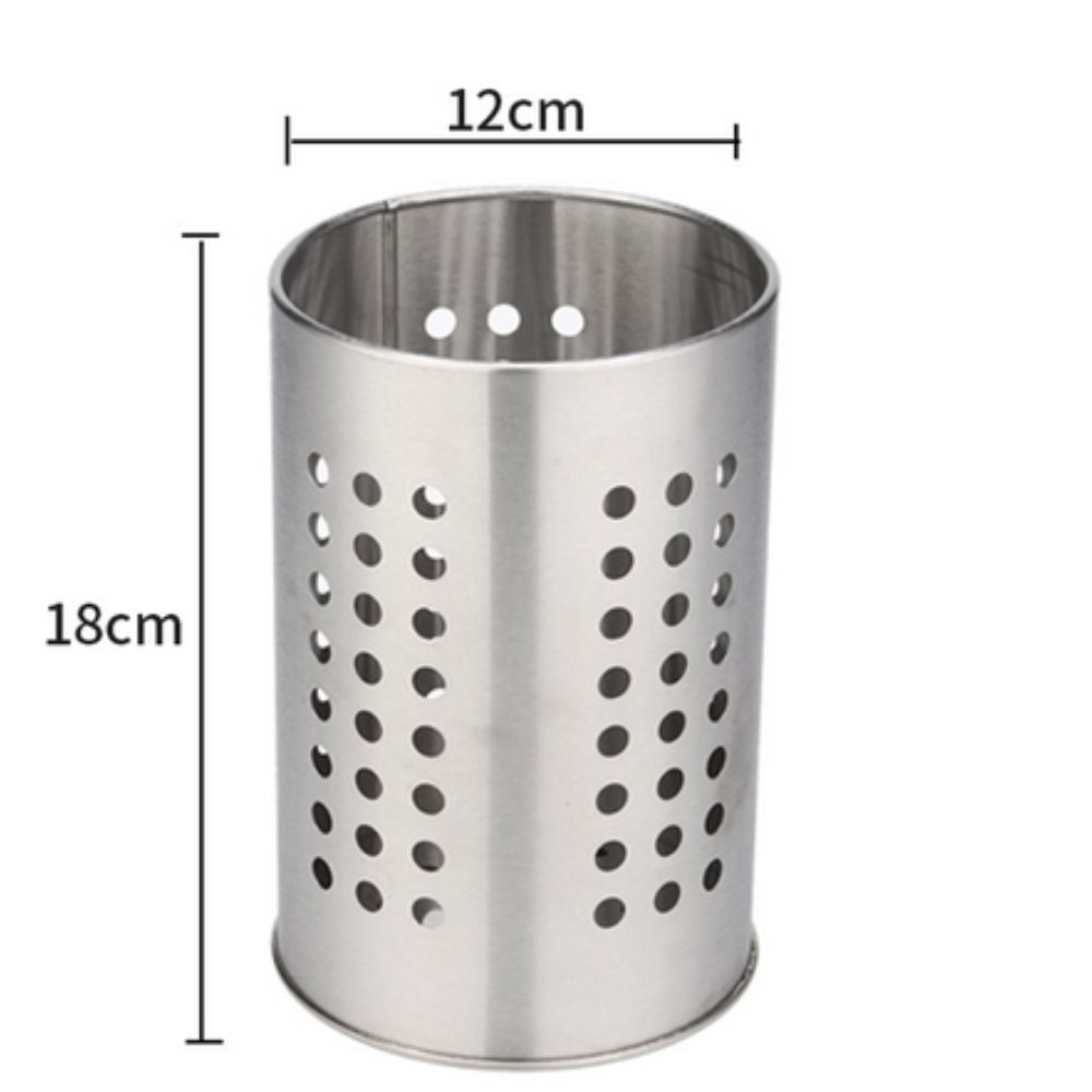 Silver Kitchen Tool Organizer with Drain