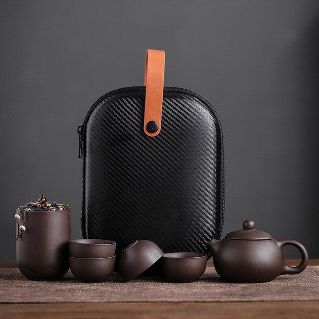 Simple Ceramic Teapot Set with Coordinating Mugs