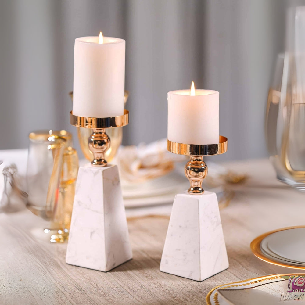 Luxury Marble Pyramid Candle Stand - Luxicro