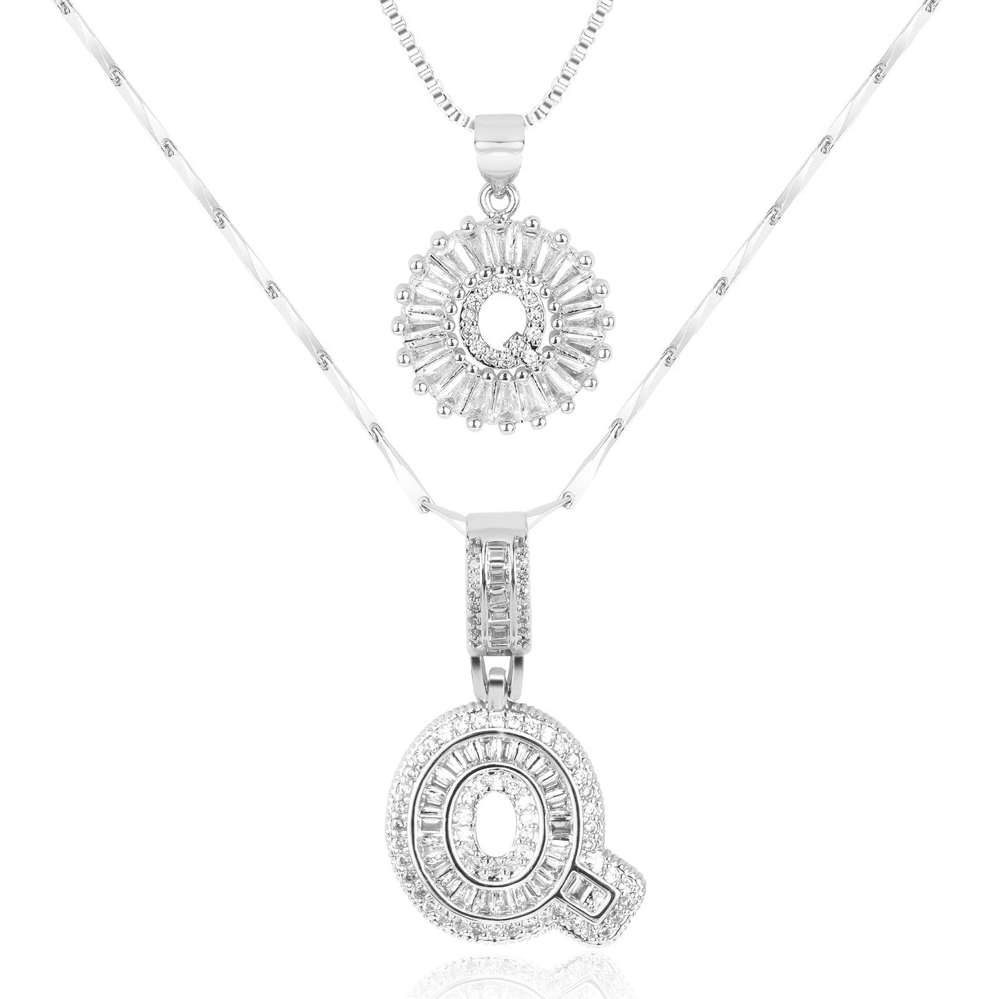 Custom 14k Gold Letter Diamond Necklaces