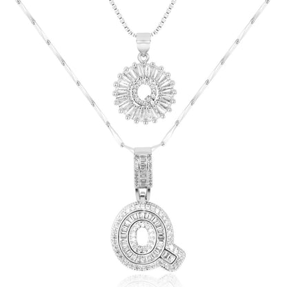 Fine 14k Gold Initial Diamond Pendant Necklace