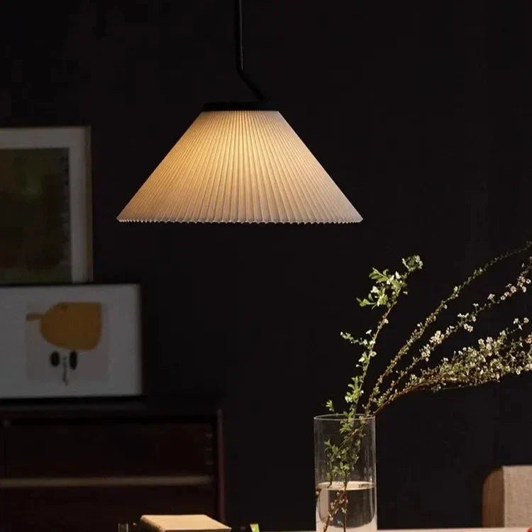 Creamy Fabric Shade Pendant Light