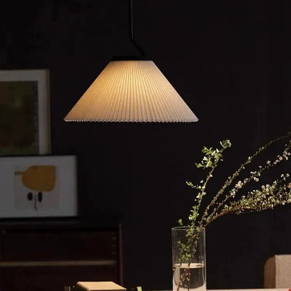Creamy Fabric Shade Pendant Light
