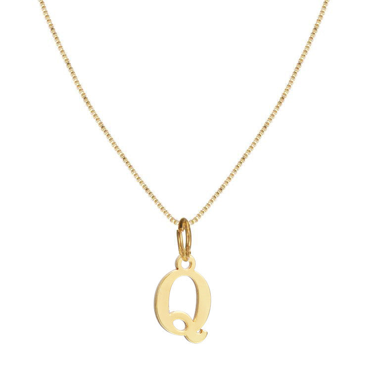 Classic 14k Gold Monogram Pendant Necklace