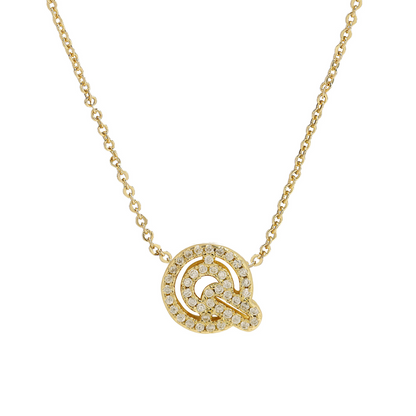 Shining Monogram Diamond Pendant Necklace