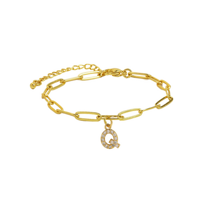 Dainty Monogram Paperclip Chain Bracelet