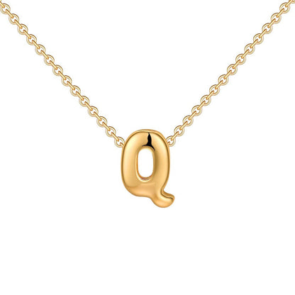 Dainty Engraved Letter Pendant Necklace