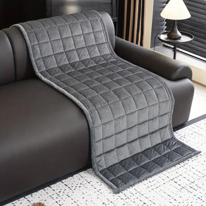 Plush Faux Leather Sofa Protector Mat