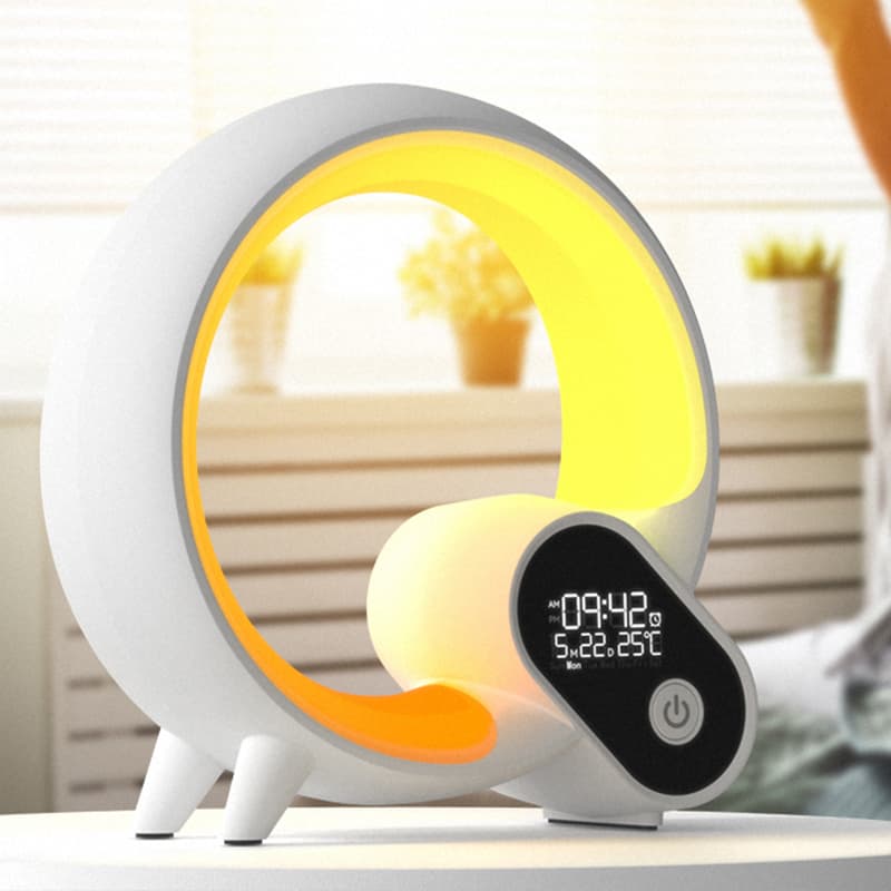 Smart Wake Up Light Alarm Clock with Bluetooth and LED - Luxicro