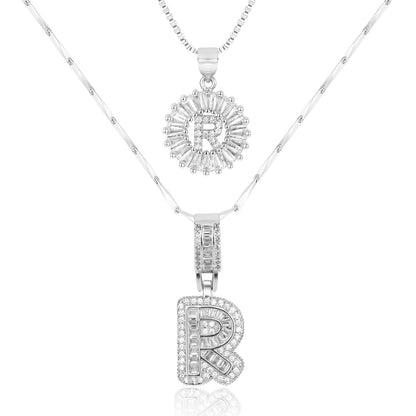 Custom 14k Gold Letter Diamond Necklaces