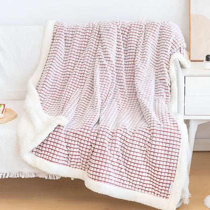 Cozy Fleece Waffle Throw Blanket
