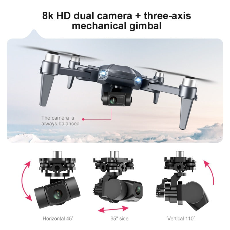 High Definition 8K Dual Camera Drone with GPS Stability
