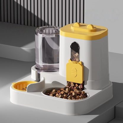 Dual Pet Feeder and Water Bowl Station