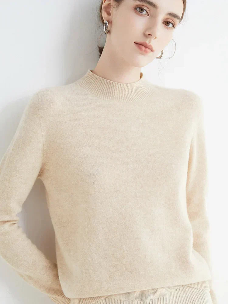 Cozy Crew Neck Wool Sweater for Women