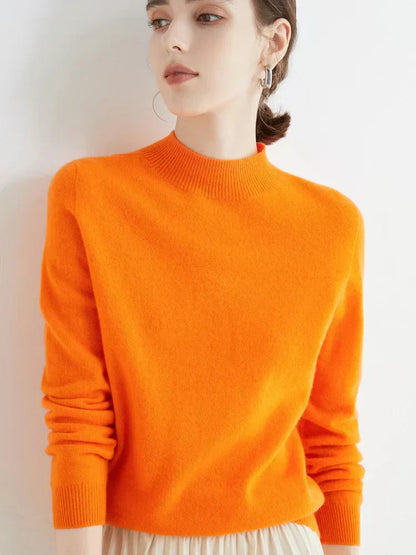 Cozy Crew Neck Wool Sweater for Women