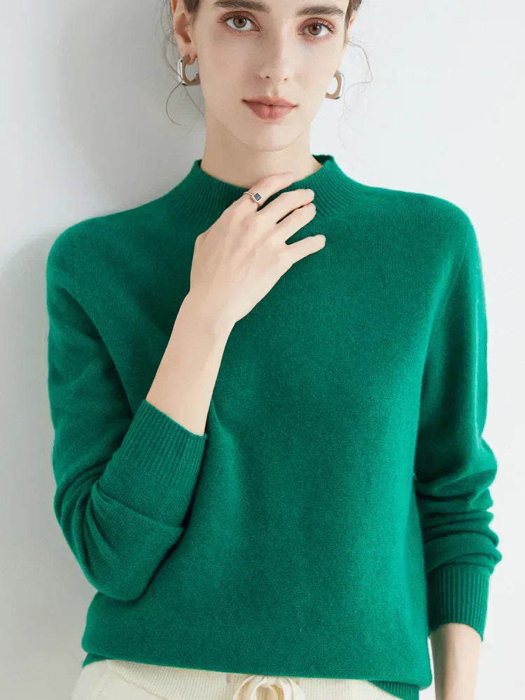 Cozy Crew Neck Wool Sweater for Women