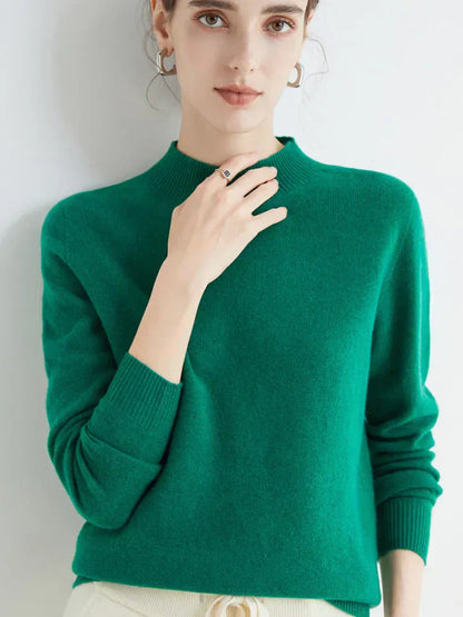Cozy Crew Neck Wool Sweater for Women