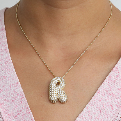 Big Letter Sparkle Initial Necklaces