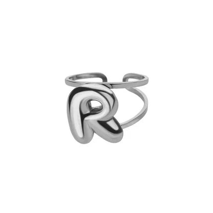 Custom Initial Open Ring Adjustable Fit