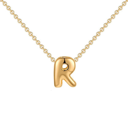 Dainty Engraved Letter Pendant Necklace