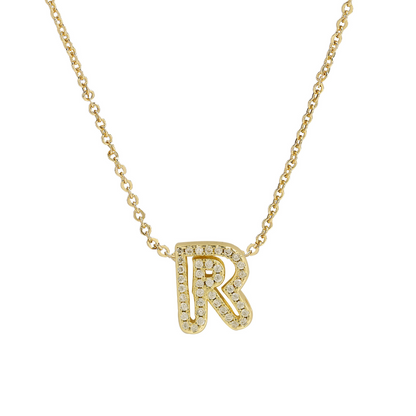Shining Monogram Diamond Pendant Necklace