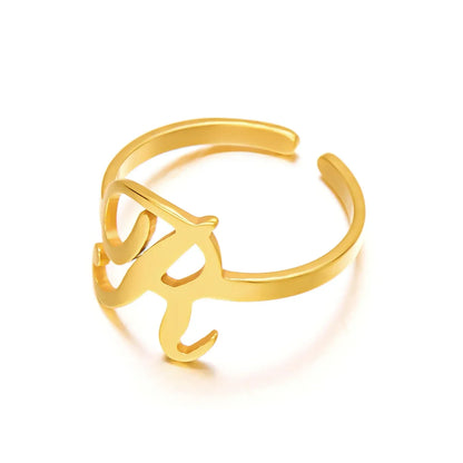 Custom Engraved Initial Silver Ring