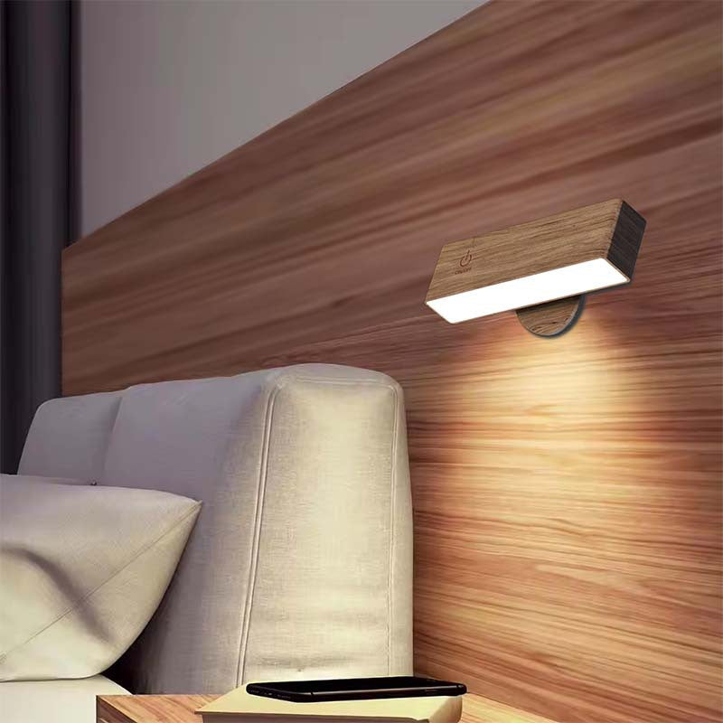 Remote Control Wooden LED Wall Light with Dimmer - Luxicro