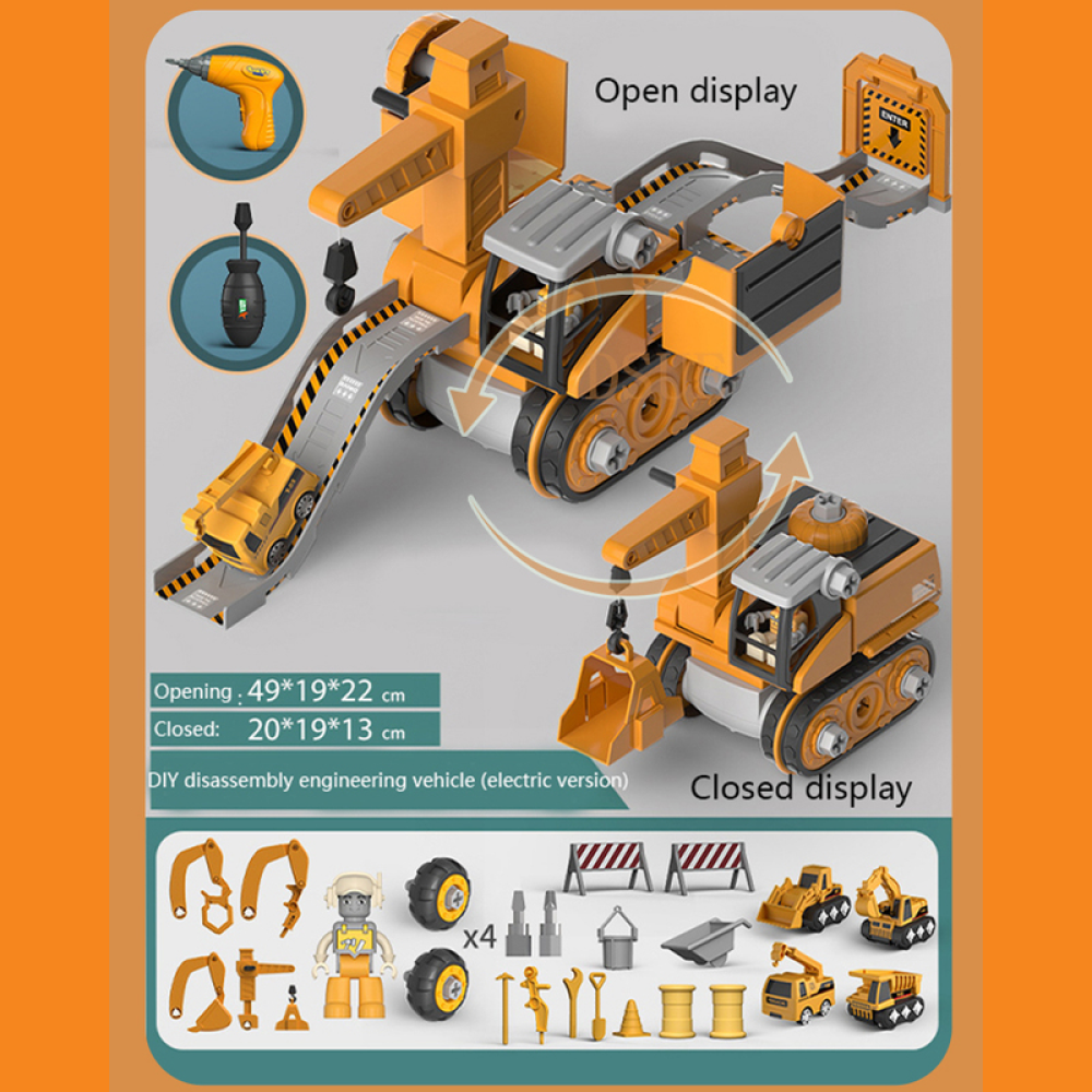 Fun Kids Building Set with Drill and Tools