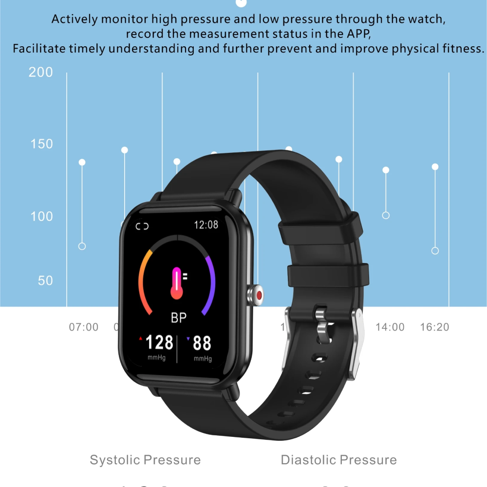 Accurate Waterproof Smartwatch Blood Pressure Tracker