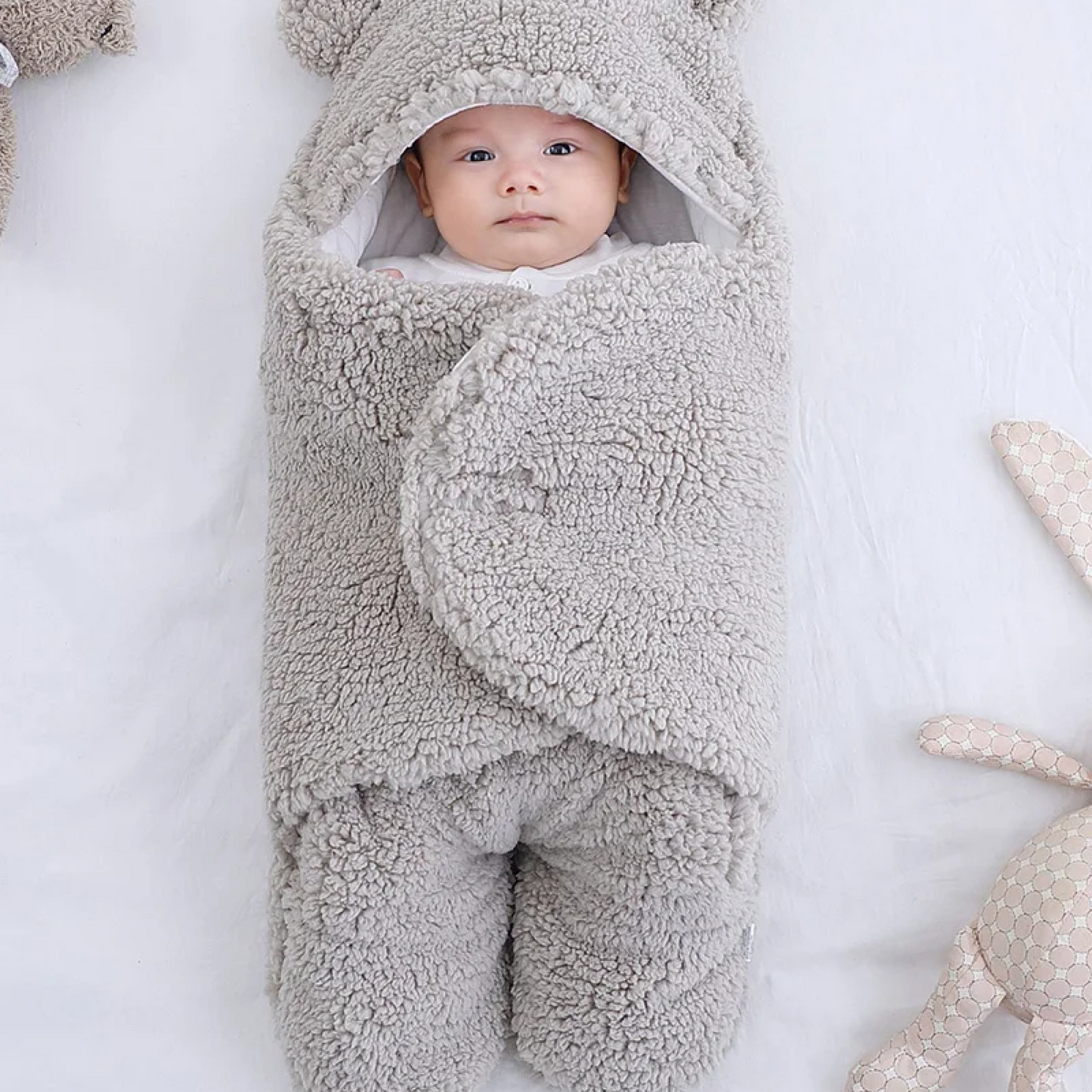 Soft Plush Baby Swaddle Wrap in 7 Pastel Shades