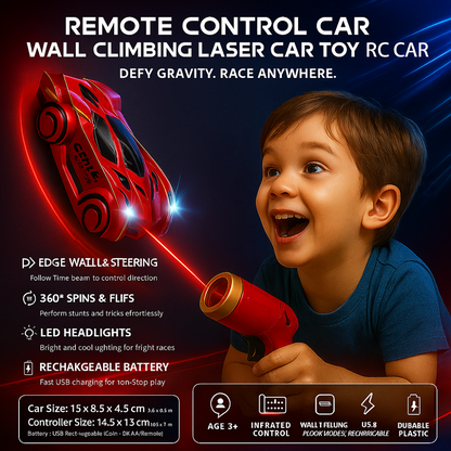 Fast Remote Control Wall Climber Toy Car with Laser