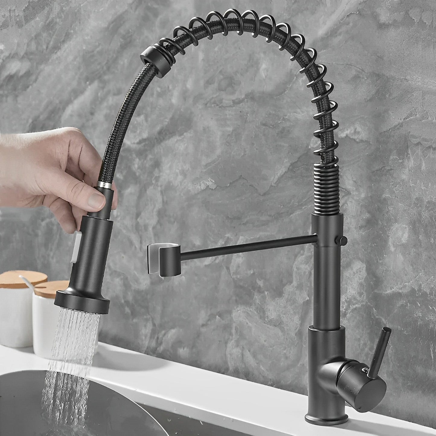 Easy Install Kitchen Faucet With Pull Out Spray - Luxicro