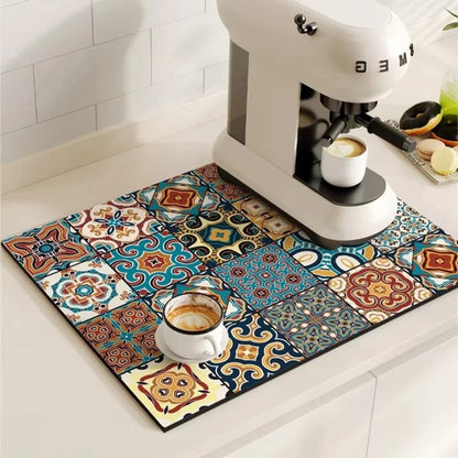 Vintage Style Water Resistant Coffee Table Mat