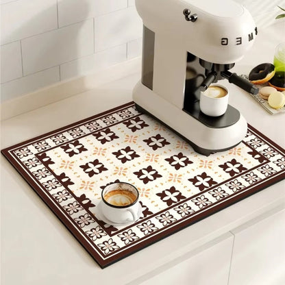 Vintage Style Water Resistant Coffee Table Mat