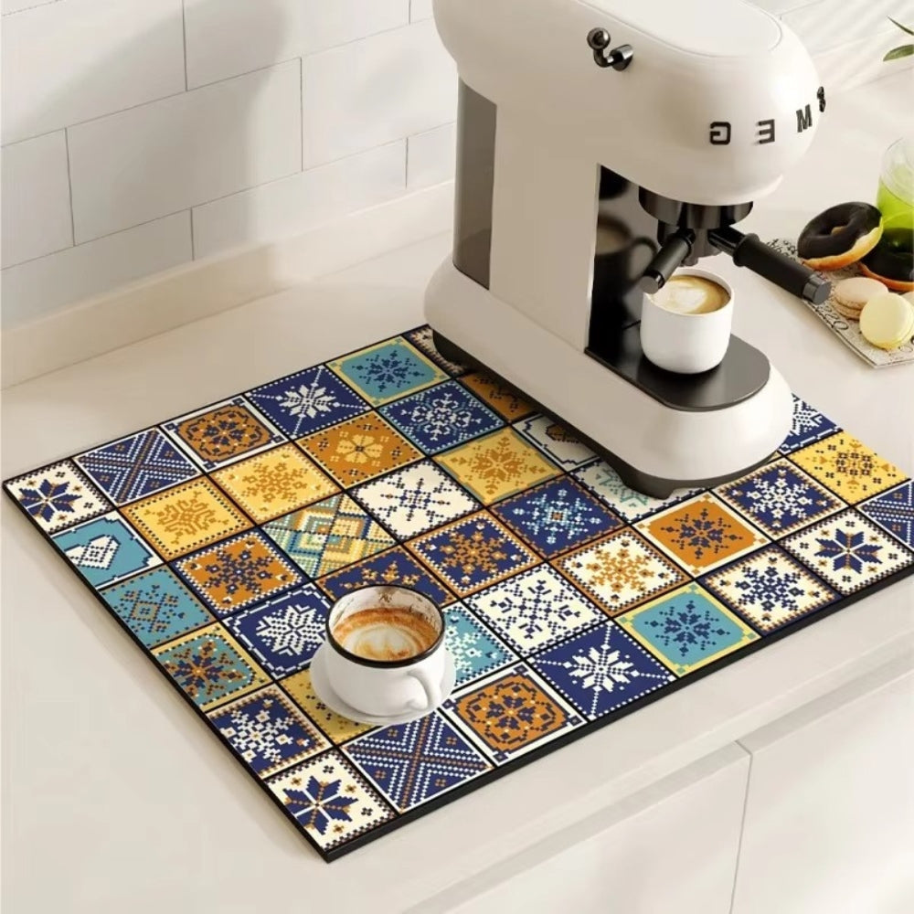 Vintage Style Water Resistant Coffee Table Mat