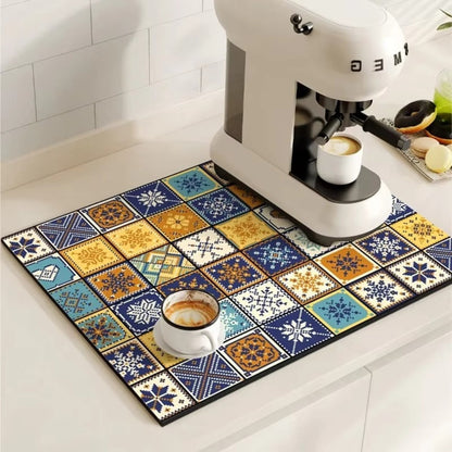 Vintage Style Water Resistant Coffee Table Mat