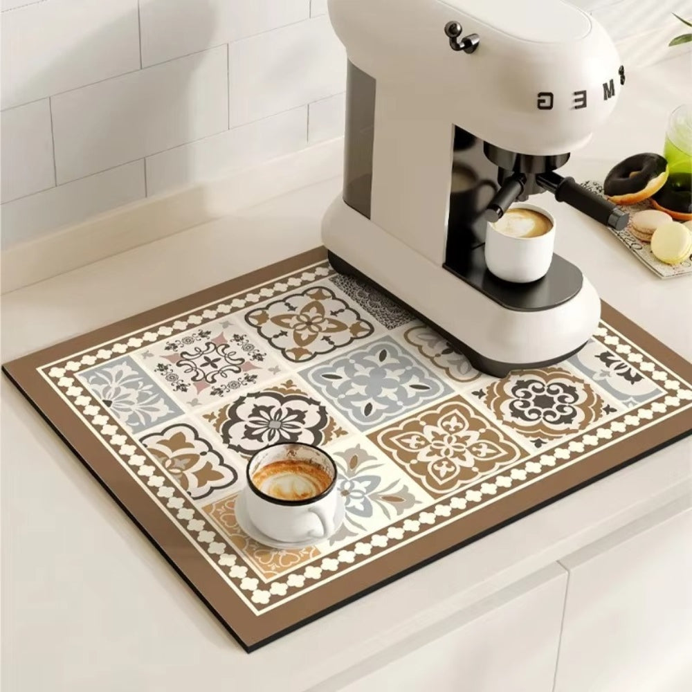 Vintage Style Water Resistant Coffee Table Mat