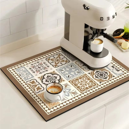 Vintage Style Water Resistant Coffee Table Mat