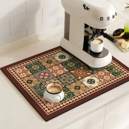 Vintage Style Water Resistant Coffee Table Mat