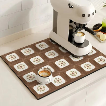 Vintage Style Water Resistant Coffee Table Mat