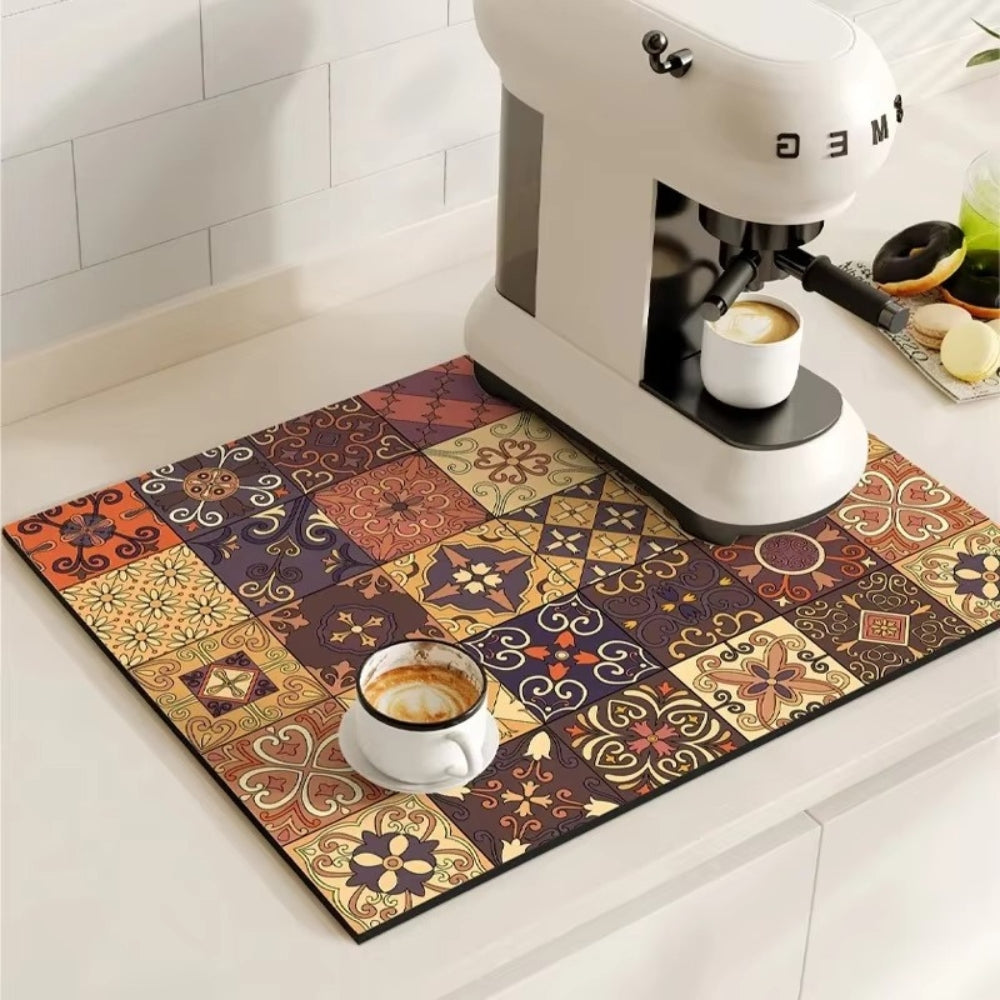 Vintage Style Water Resistant Coffee Table Mat