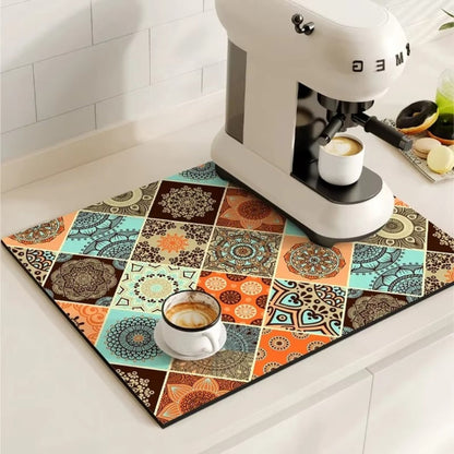Vintage Style Water Resistant Coffee Table Mat