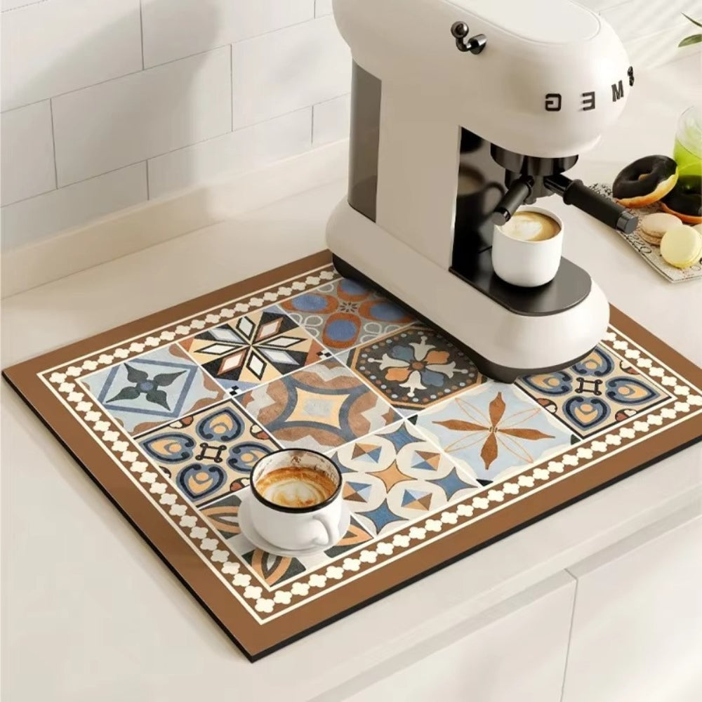Vintage Style Water Resistant Coffee Table Mat