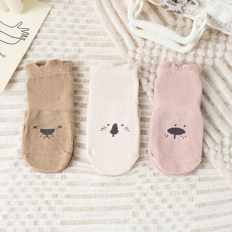 Non-Slip Baby Socks 3-Pack Grippy Toddler Socks - Luxicro