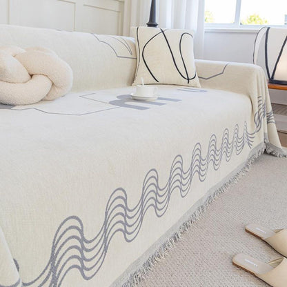 Waterproof Wave Pattern Sofa Slipcover