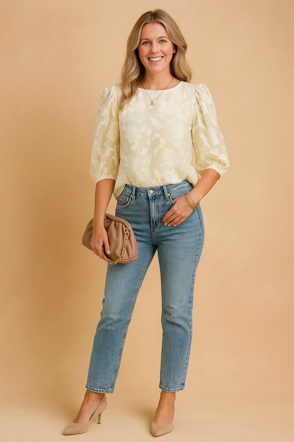 Beautiful Floral Bell Sleeve Blouse